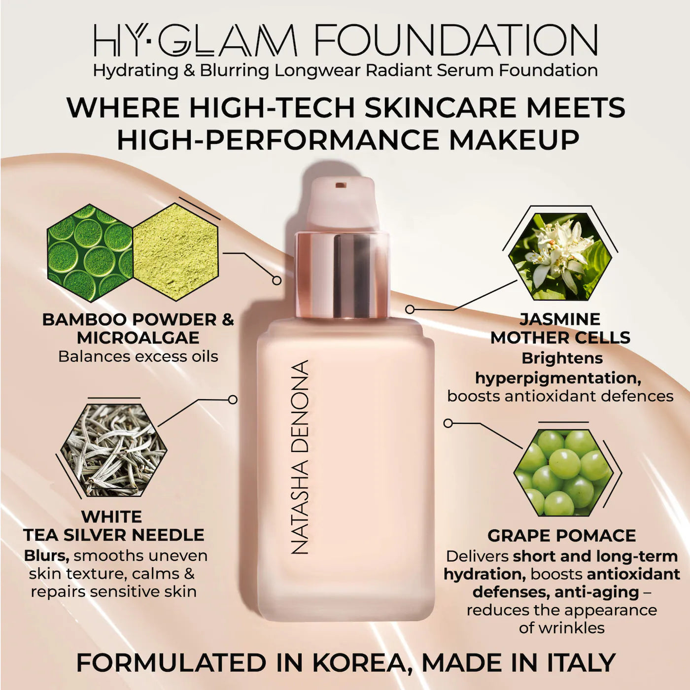 *PREORDEN: Hy-Glam Foundation Hydrating & Blurring Luminous Longwear Serum Foundation - Natasha Denona / Base hidratante