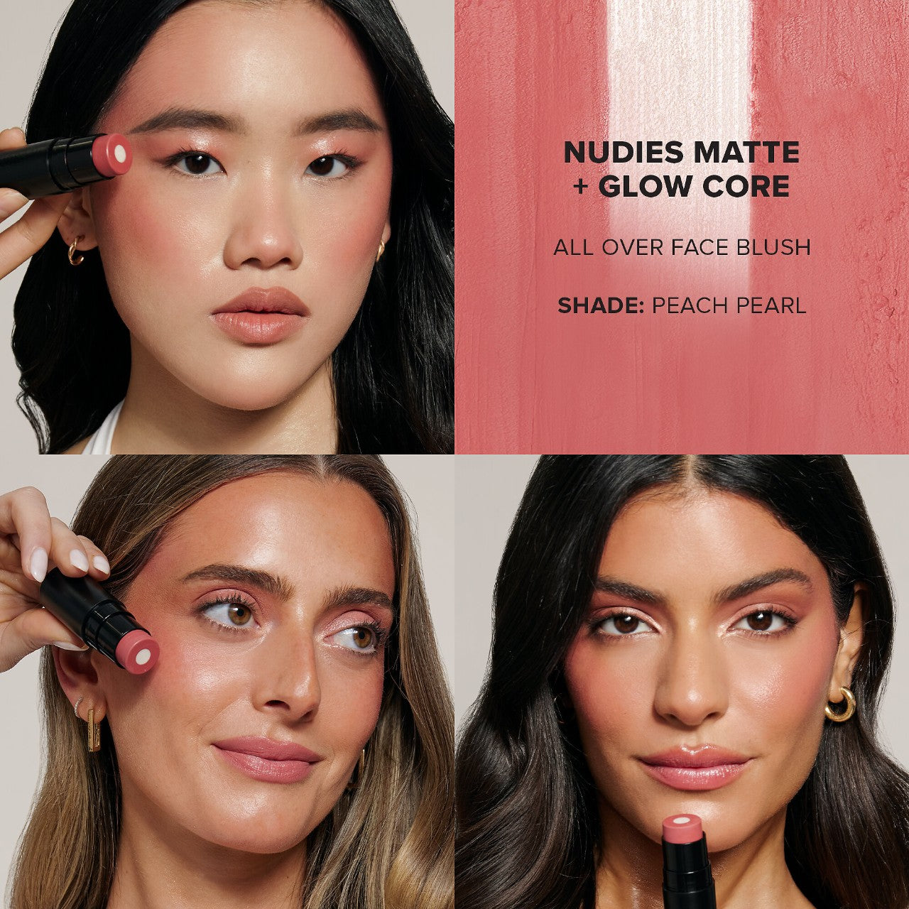 *PREORDEN: Nudies Matte + Glow Core All Over Face Plumping Peptide Blush - nudestix / Rubor en barra