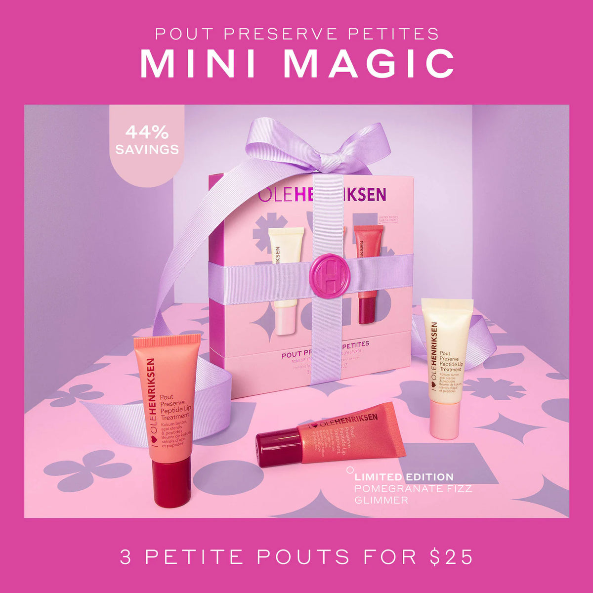 *PREORDEN: Pout Preserve Mini Hydrating Peptide Lip Trio Set - OLEHENRIKSEN / Set lip hidratante