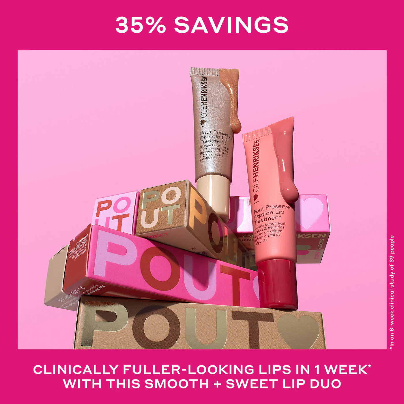 *PREORDEN: Smooth + Sweet Pout Preserve Peptide Lip Duo - OLEHENRIKSEN / Set 2 pzas bálsamos de labios hidratantes