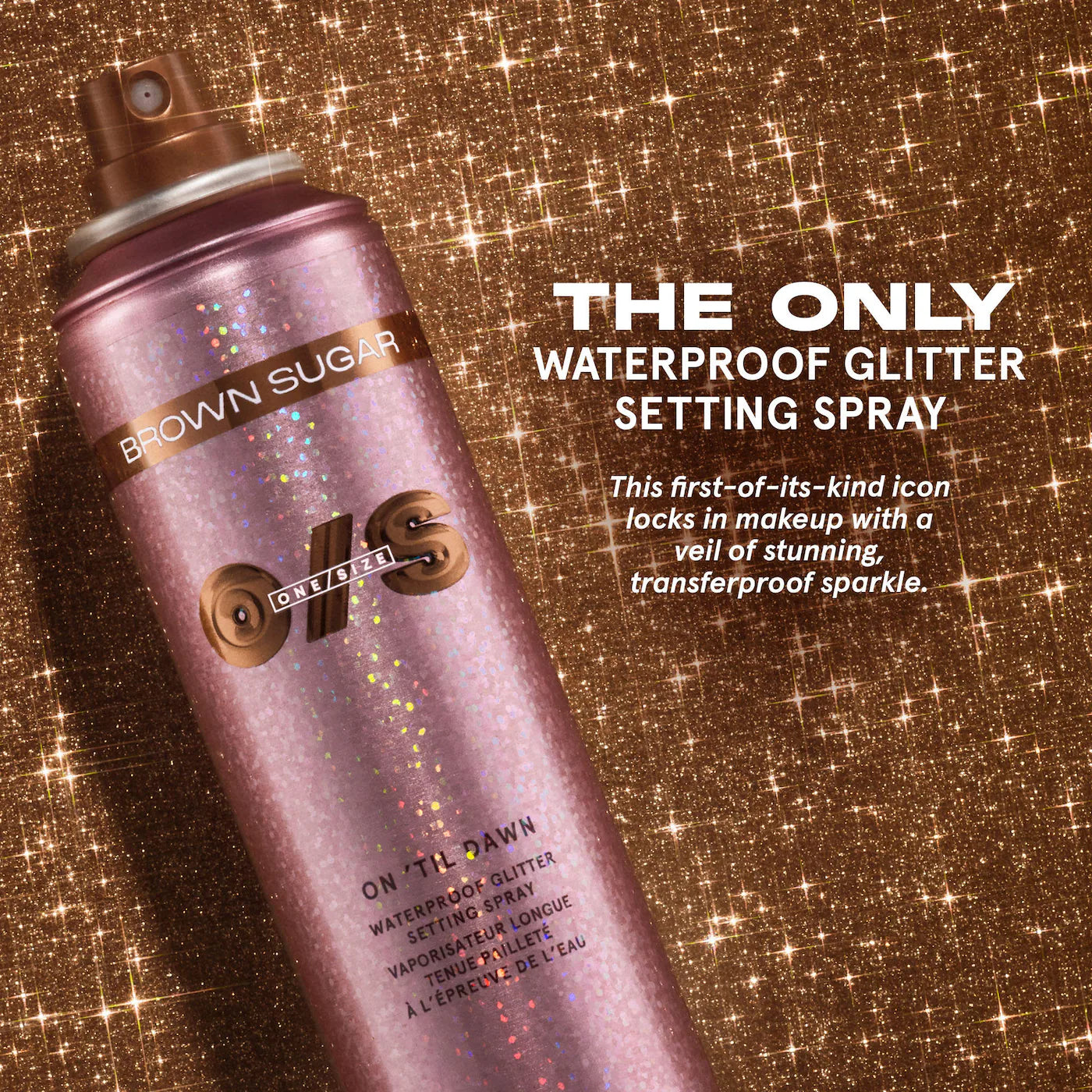 *PREORDEN: On 'Til Dawn Waterproof Glitter Setting Spray Brown Sugar - ONE SIZE by Patrick Starrr / Spray Fijador