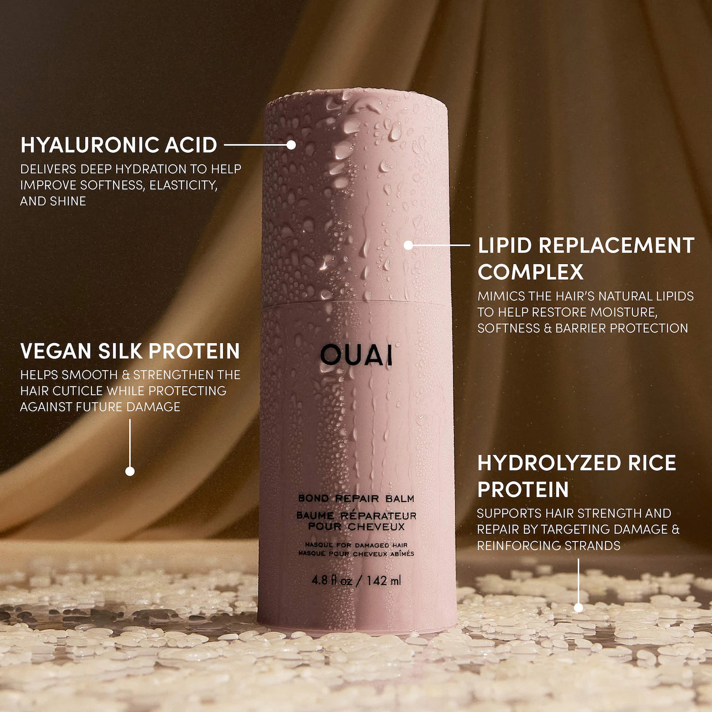 *PREORDEN: Bond Repair Balm Hair Mask for Damaged Hair - OUAI / Mascarilla reparadora para cabello dañado