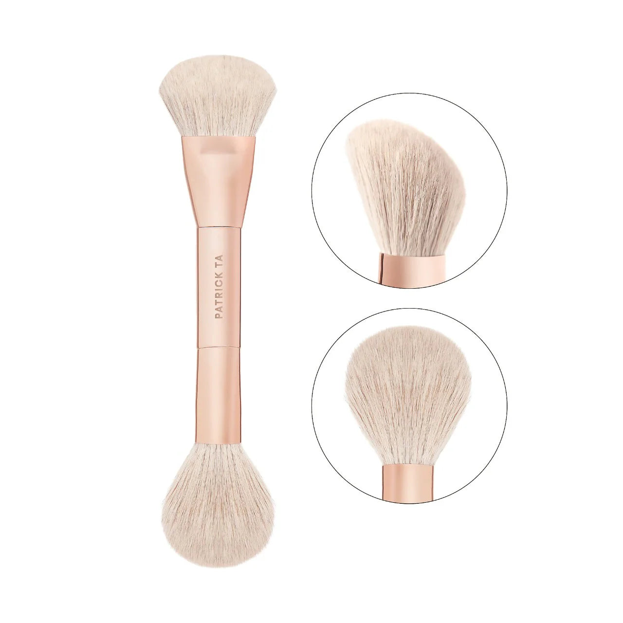 Dual Ended Blush Brush #3 - PATRICK TA / Brocha de dos puntas para rubor en crema y polvo