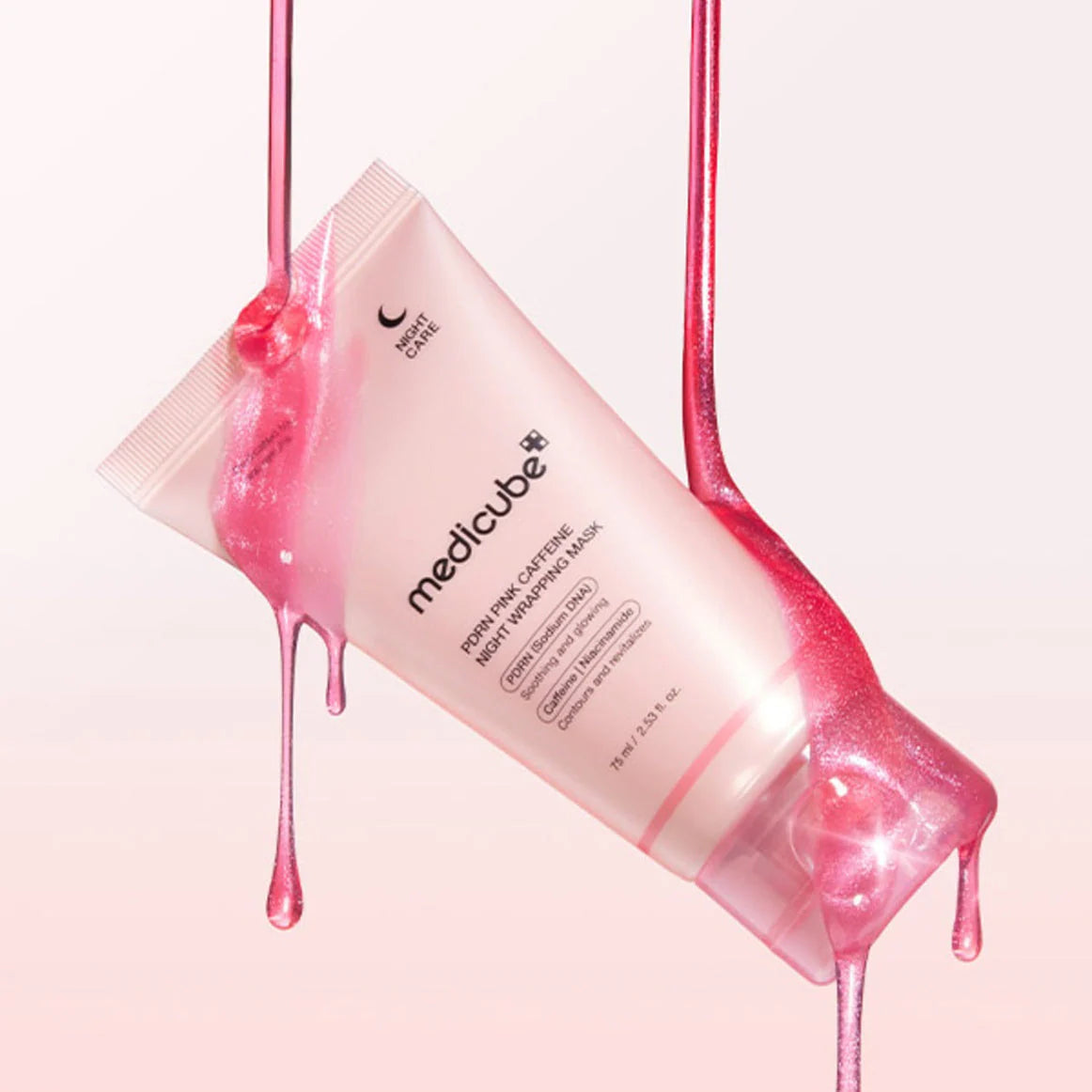 PDRN Pink Caffeine Overnight Wrapping Mask - Medicube / Mascarilla de gel para piel radiante