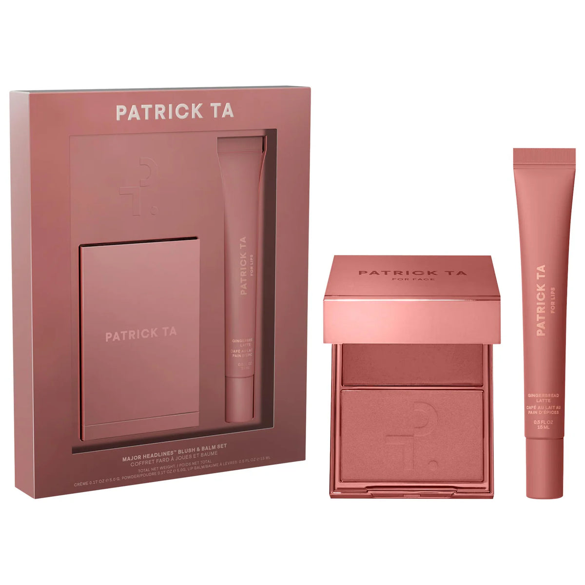 *PREORDEN: Major Headlines Double-Take Crème & Powder Blush Duo & Lip Balm Makeup Gift Set - PATRICK TA /