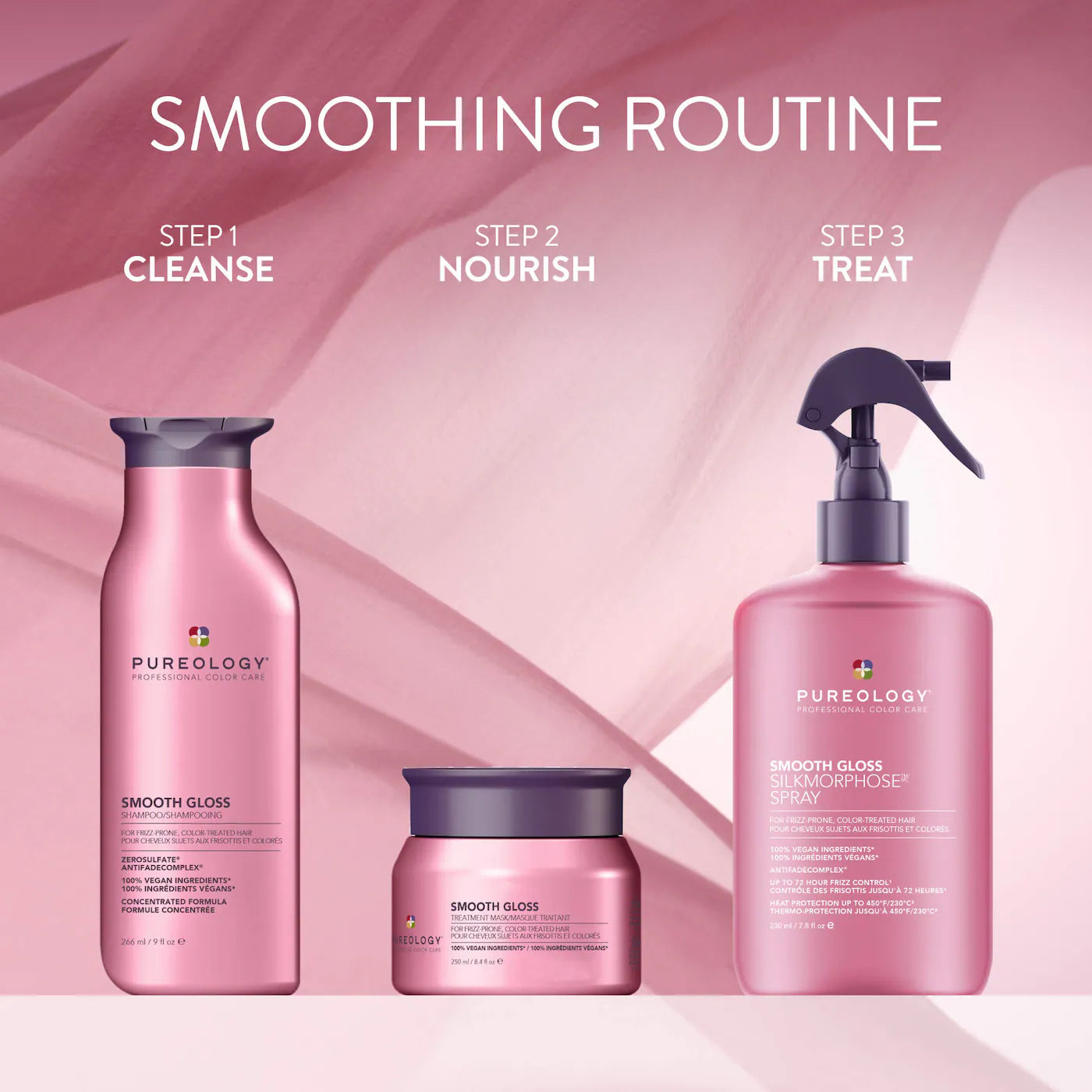*PREORDEN: Mini Smooth Gloss Shampoo for Frizz Control & Hair Shine - Pureology / Mini shampoo para el control del frizz