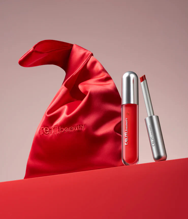 eternally red lip set - r.e.m. beauty / Set 2 pzas labios + bolsa