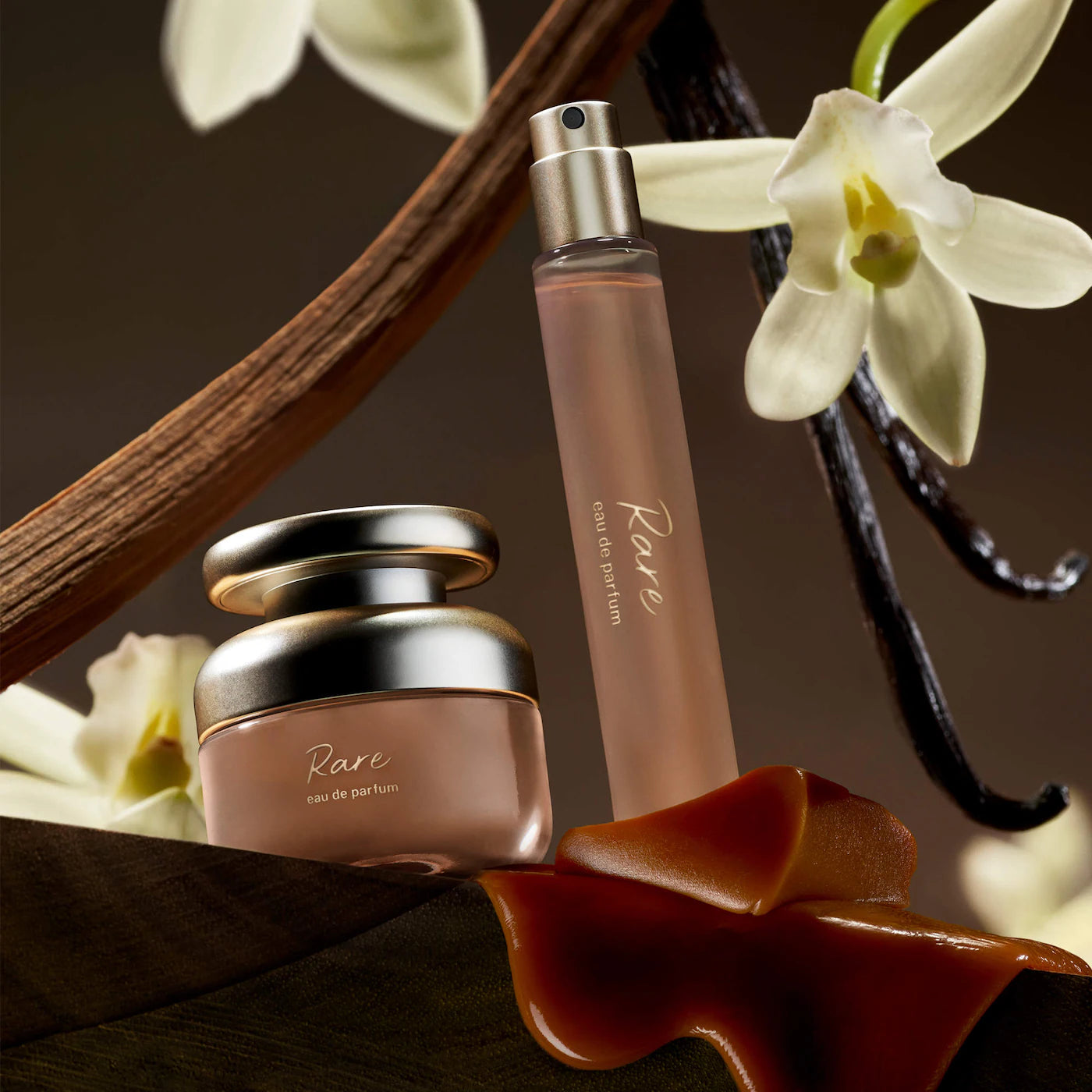 *PREORDEN: Mini Rare Eau de Parfum Set with Vanilla and Caramel - Rare Beauty / Set 2 pzas perfume cálido