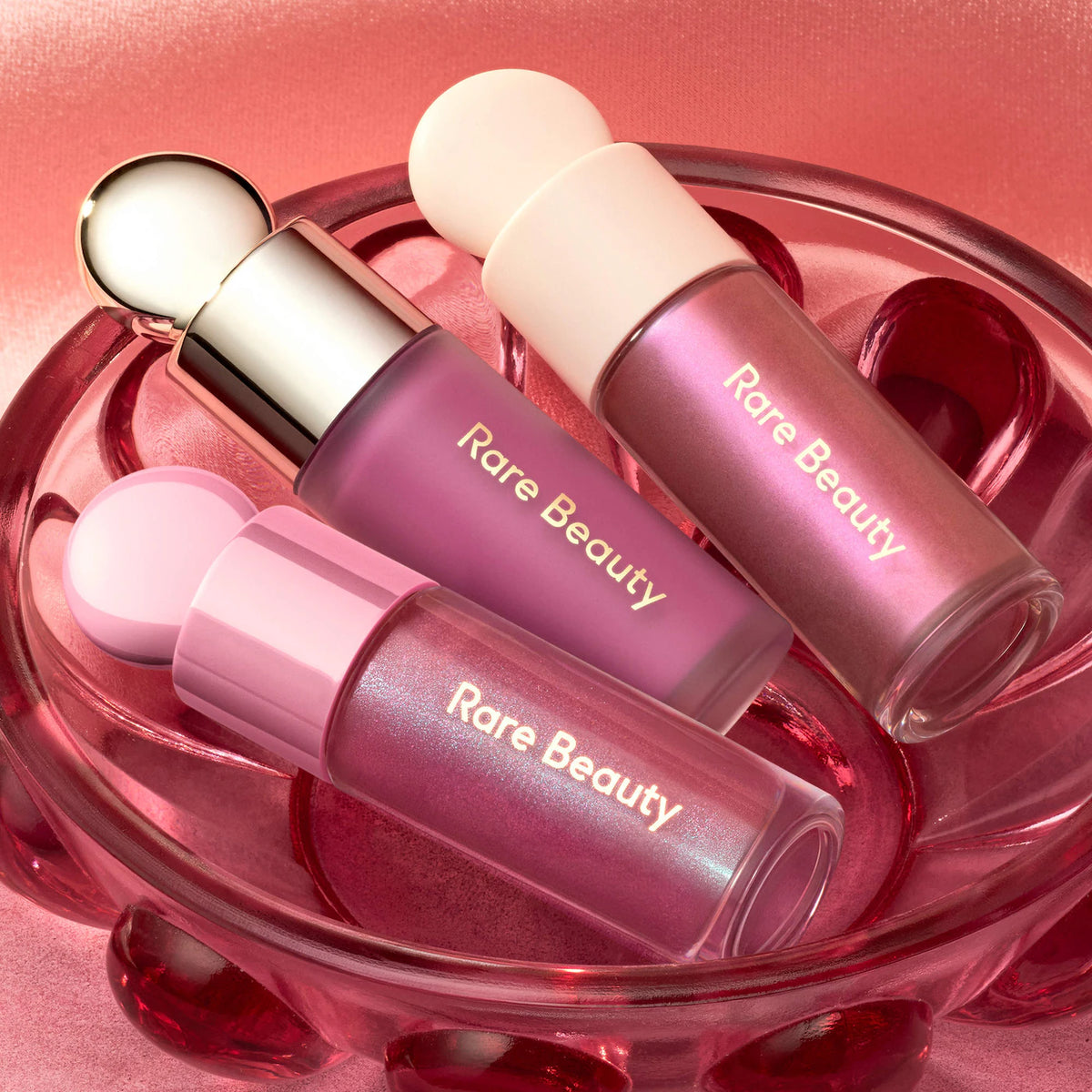 *PREORDEN: Violet Faves Mini Cheek and Lip Trio Makeup Gift Set - Rare Beauty by Selena Gomez / Set 3 pzas mini rubor, gloss e iluminador