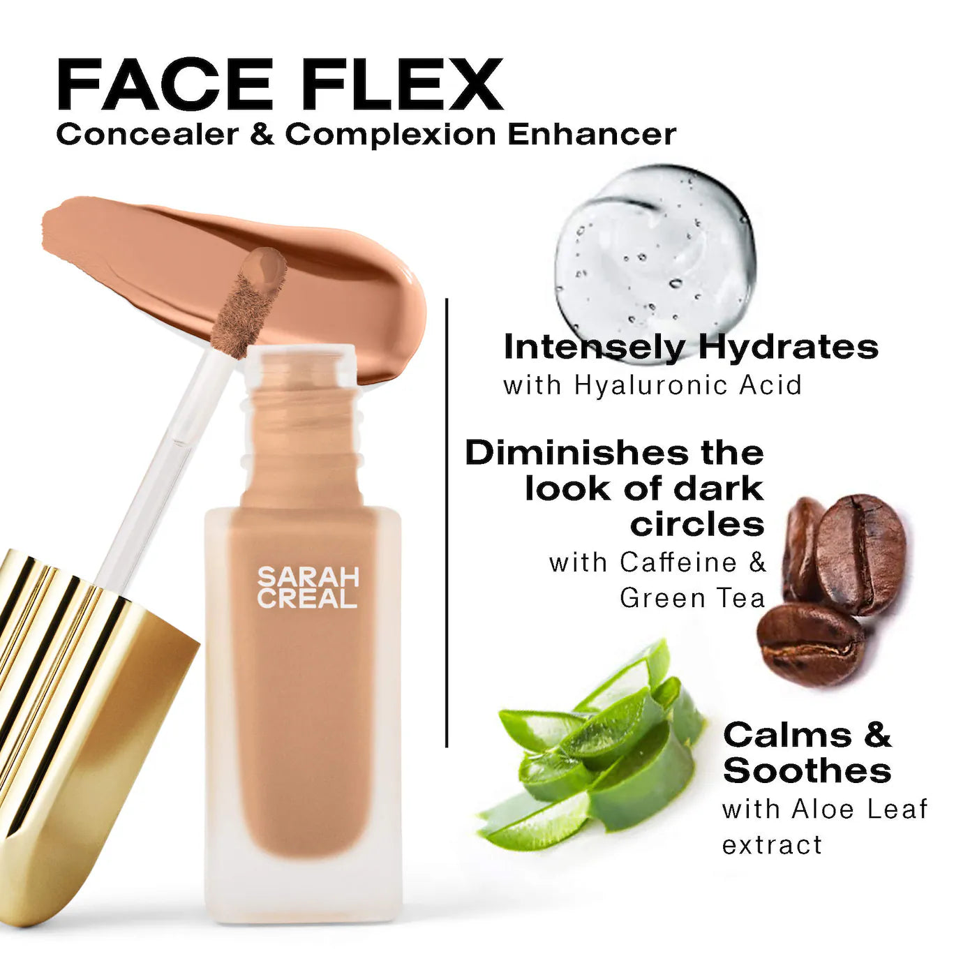 *PREORDEN: Face Flex Concealer & Complexion Enhancer with Caffeine - Sarah Creal / Base hidratante cobertura media
