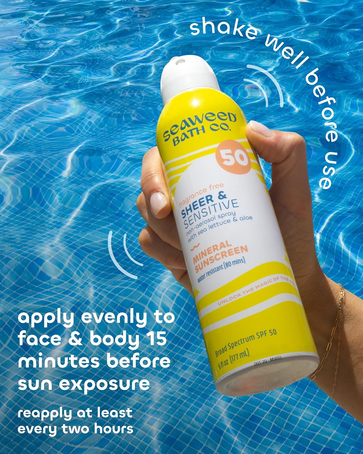 Sheer Mineral Sensitive SPF 50 Broad Spectrum Sunscreen Spray - Seaweed Bath Co / Protector Solar en Spray SPF 50 para Piel Sensible