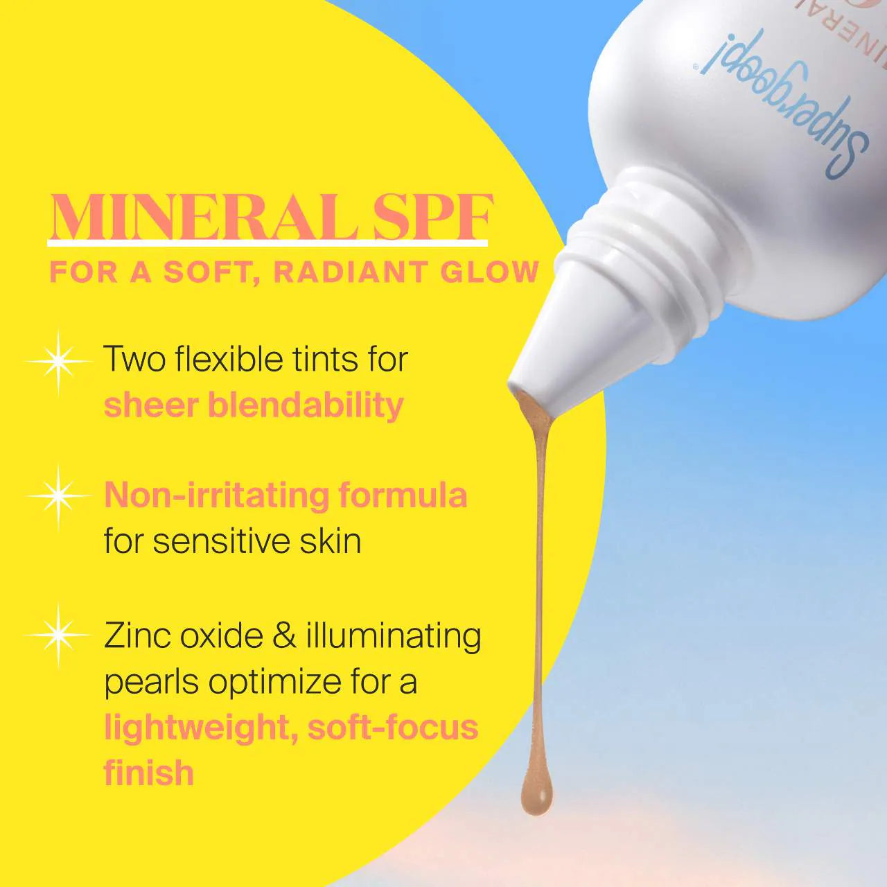 *PREORDEN: Glowscreen Soft-Radiance Drops Mineral SPF 40 - Supergoop! / Protector solar líquido luminoso