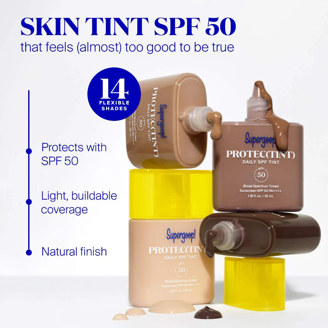 *PREORDEN: Protec(tint) Daily SPF Tint SPF 50 Sunscreen Skin Tint with Hyaluronic Acid and Ectoin - Supergoop! / Tinta con protector solar