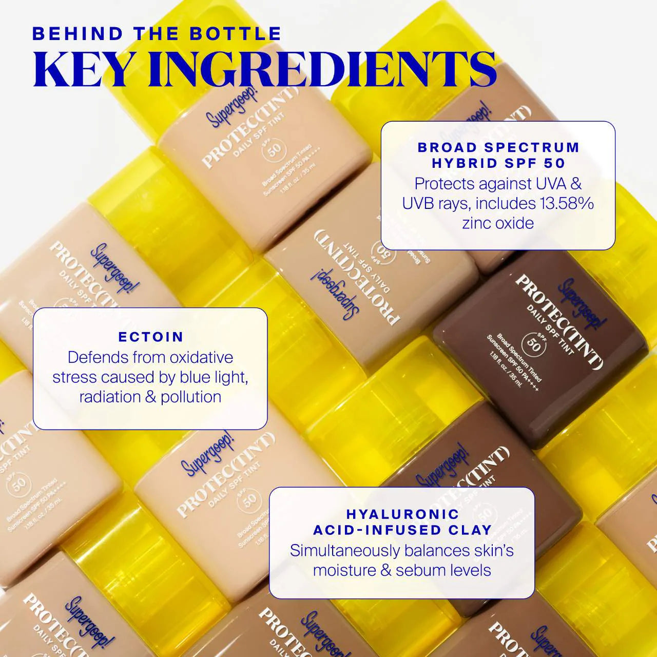 *PREORDEN: Protec(tint) Daily SPF Tint SPF 50 Sunscreen Skin Tint with Hyaluronic Acid and Ectoin - Supergoop! / Tinta con protector solar