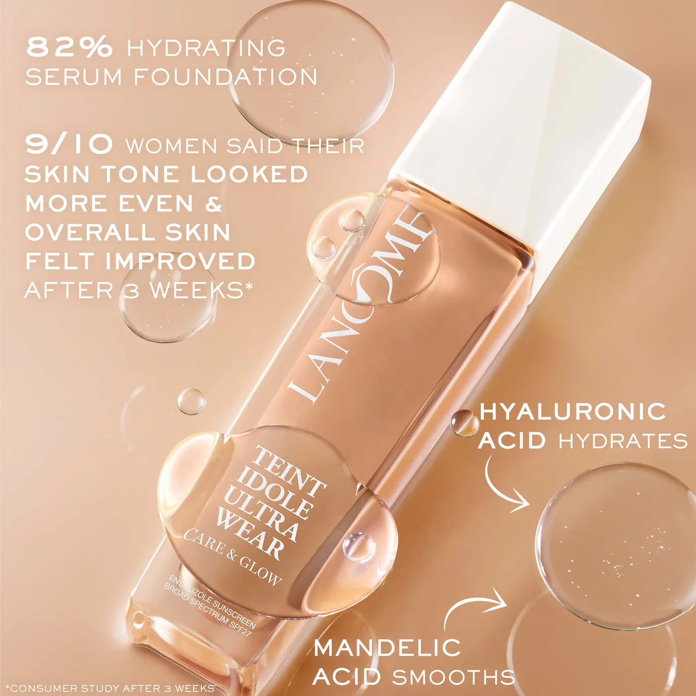 *PREORDEN: Teint Idole Ultra Wear Care & Glow Foundation with Hyaluronic Acid - Lancôme / Base hidratante