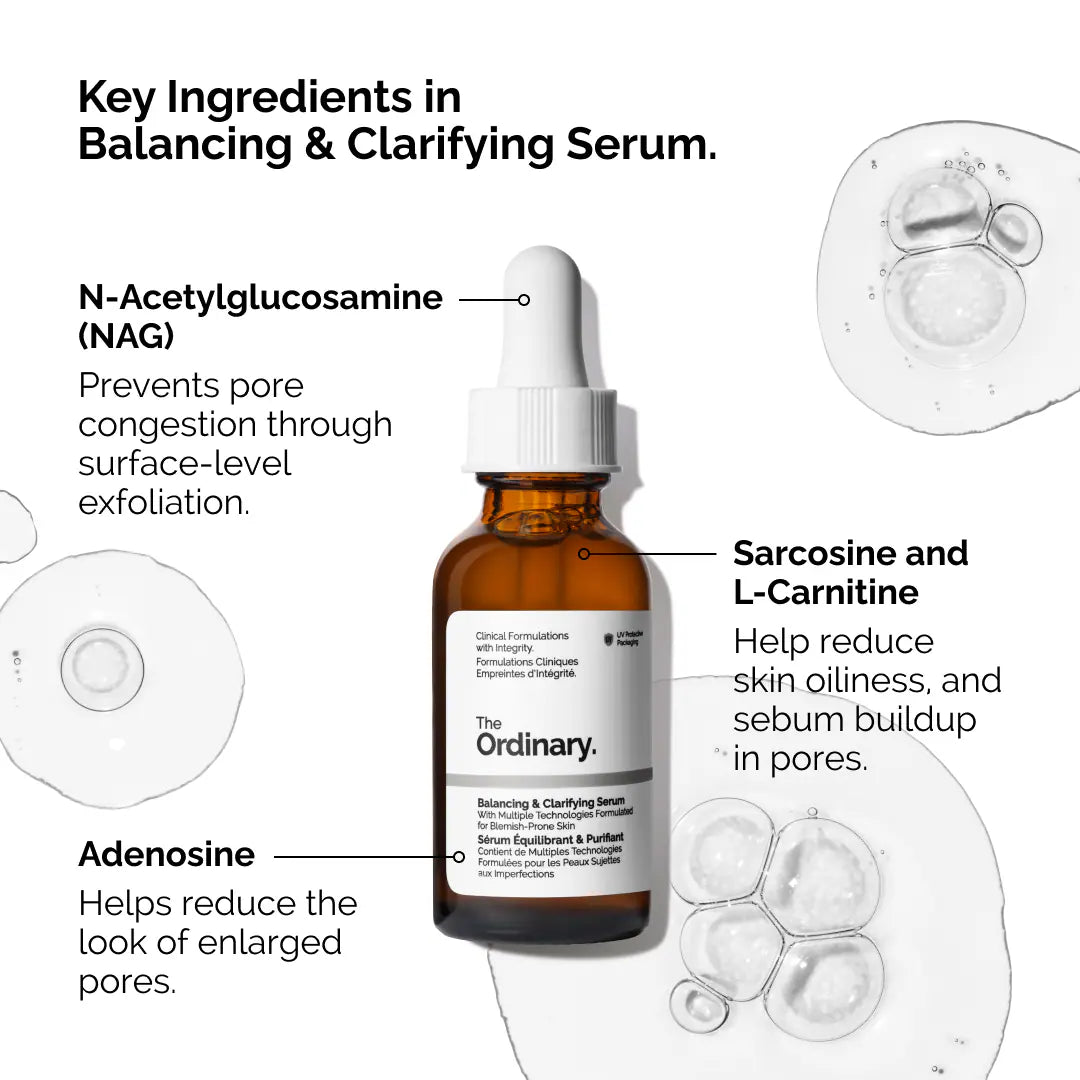 Balancing & Clarifying Serum for Blemish-Prone Skin - The Ordinary / Suero para poros y brillo