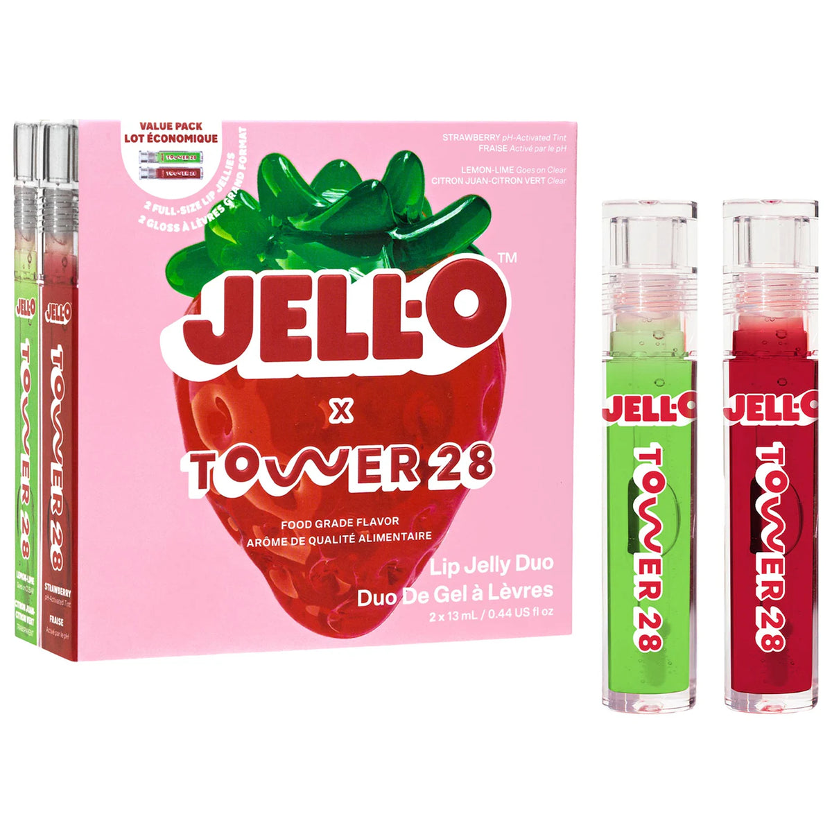 *PREORDEN: JELL-O™ X TOWER 28 Lip Jelly Lip Gloss Gift Set - Tower 28 Beauty / Set 2 brillo labial *Ed. Limitada