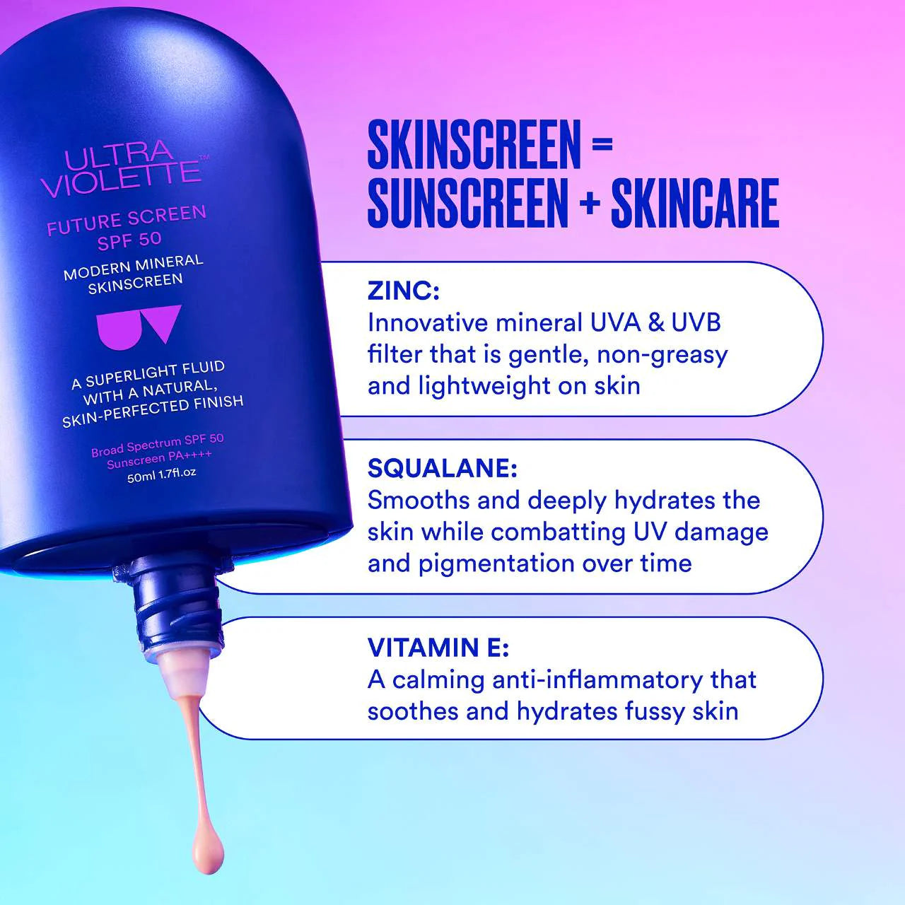 *PREORDEN: Future Screen SPF 50 Mineral Fragrance Free Facial Sunscreen Serum - Ultra Violette / Protector solar mineral