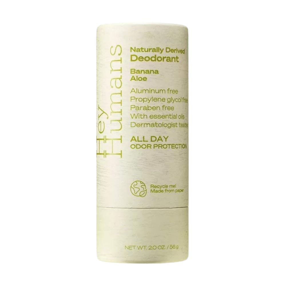 Naturally Derived Deodorant Banana Aloe - Hey Humans / Desodorante vegano libre de parabenos y aluminio