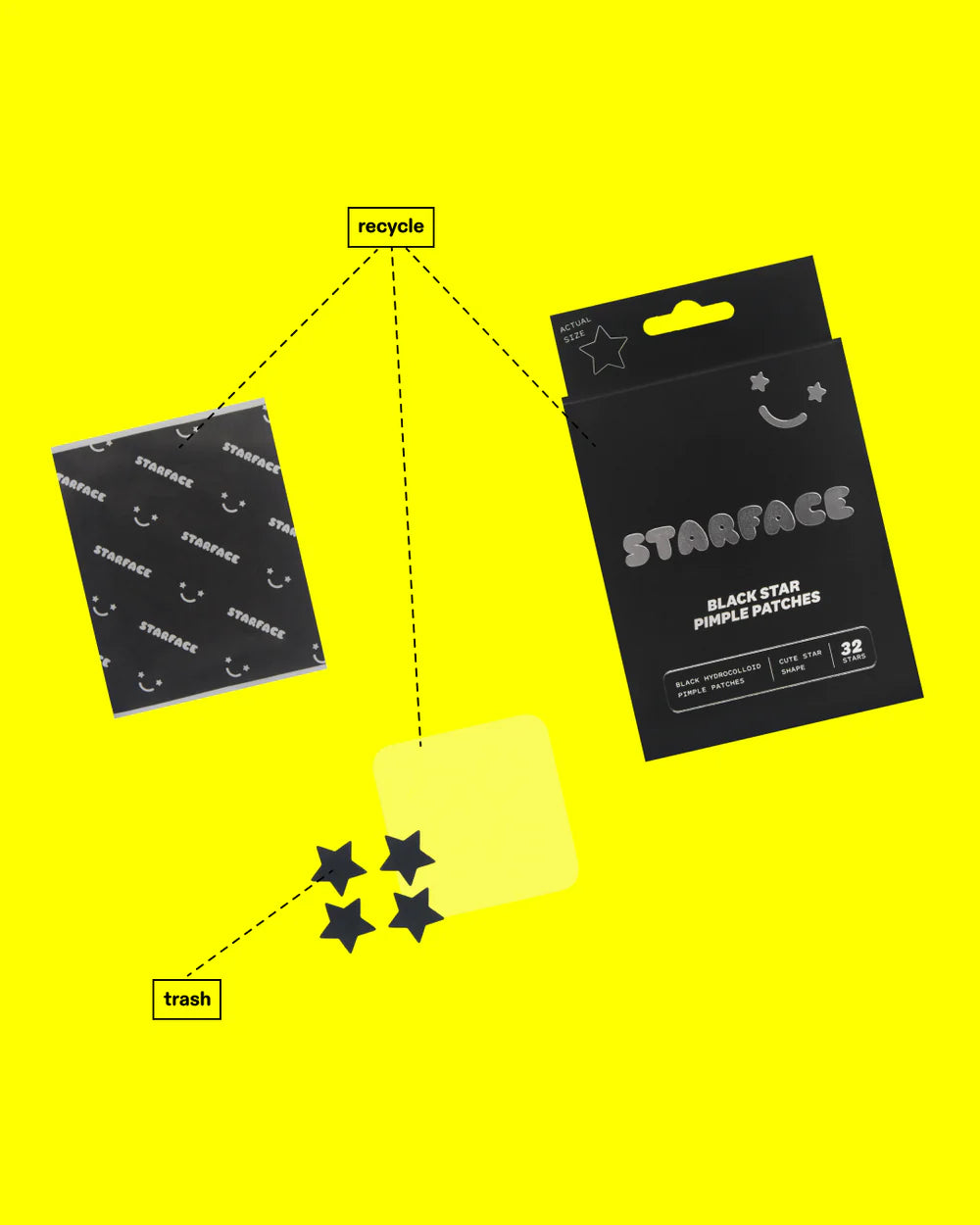 Black Star Refill - Starface / Refill parches de granitos 32 pzs negros