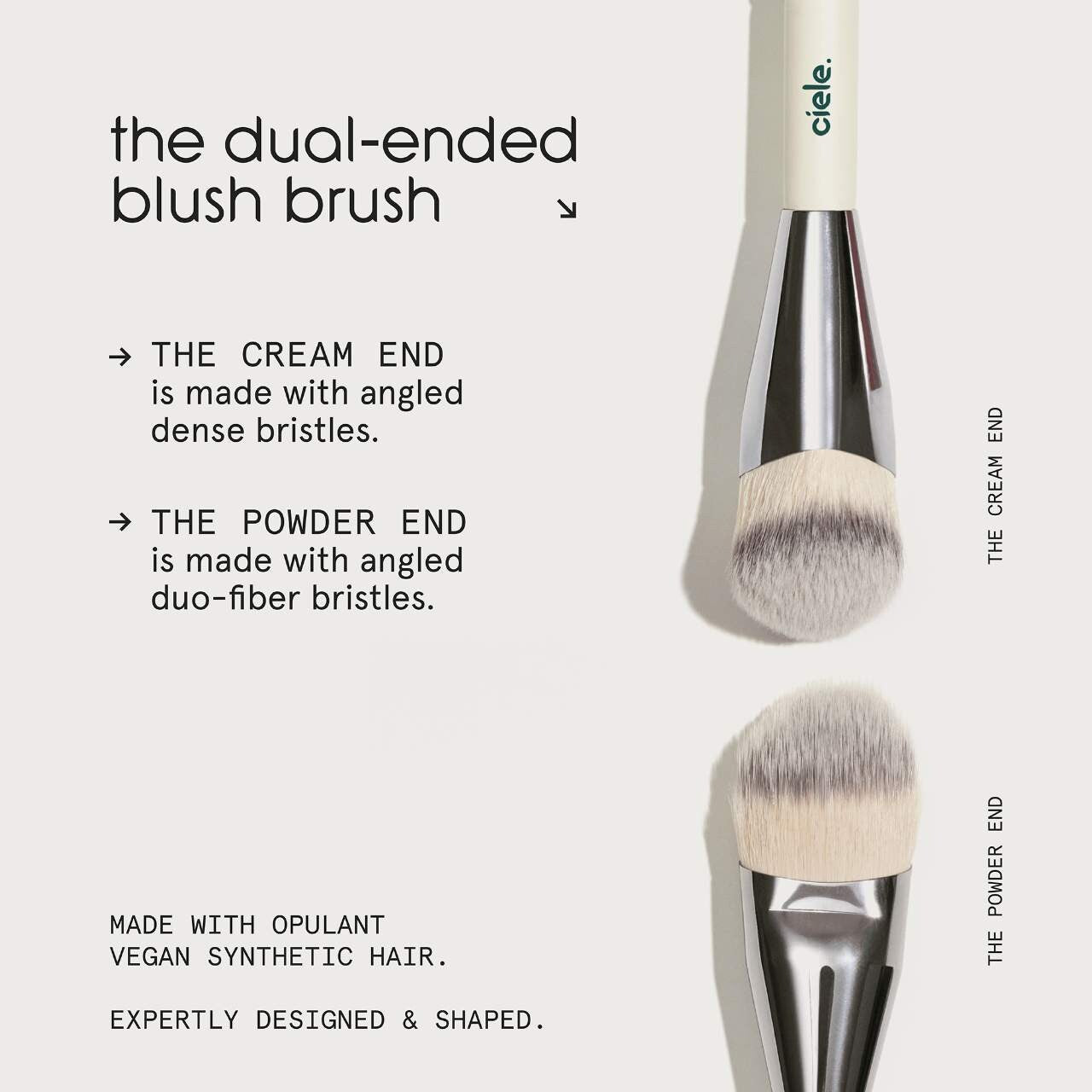 *PREORDEN: Dual-Ended Blush Brush - ciele / Brocha para rubor doble punta