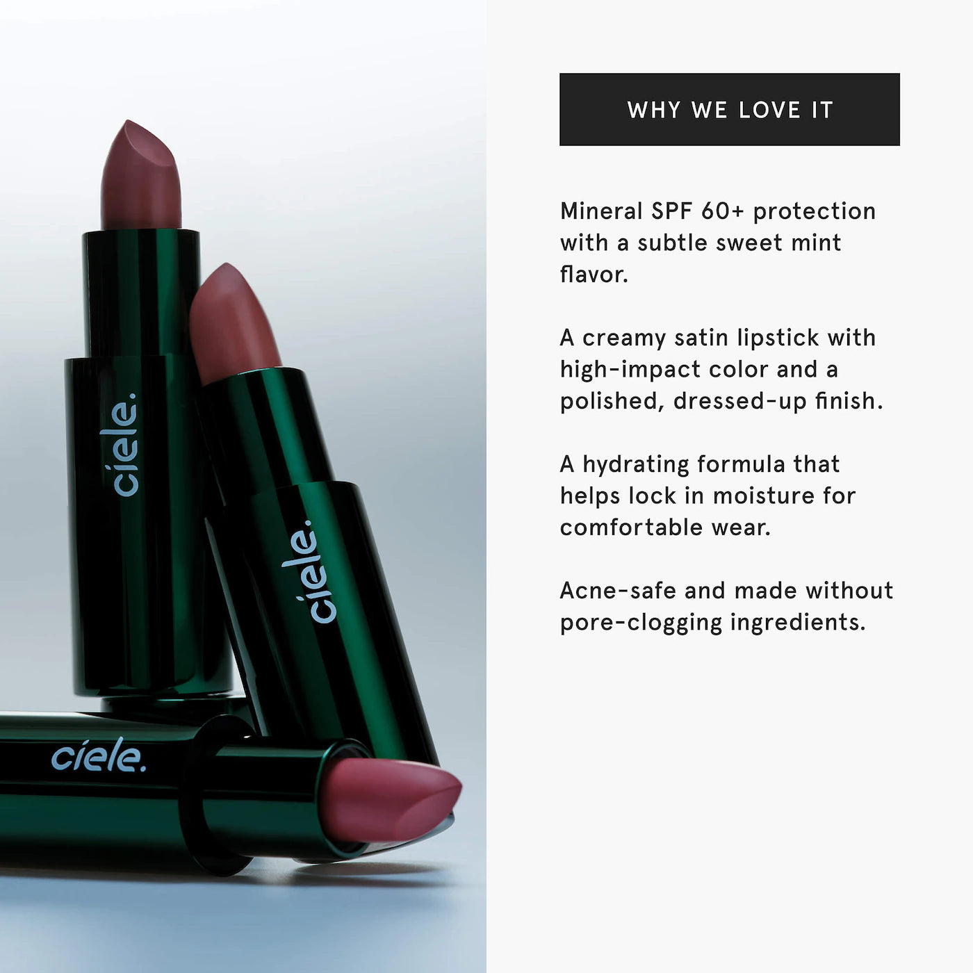 *PREORDEN: lip & PROTECT Pigment-Rich Hydrating Lipstick with SPF 60+ - ciele / Labial con SPF 60+