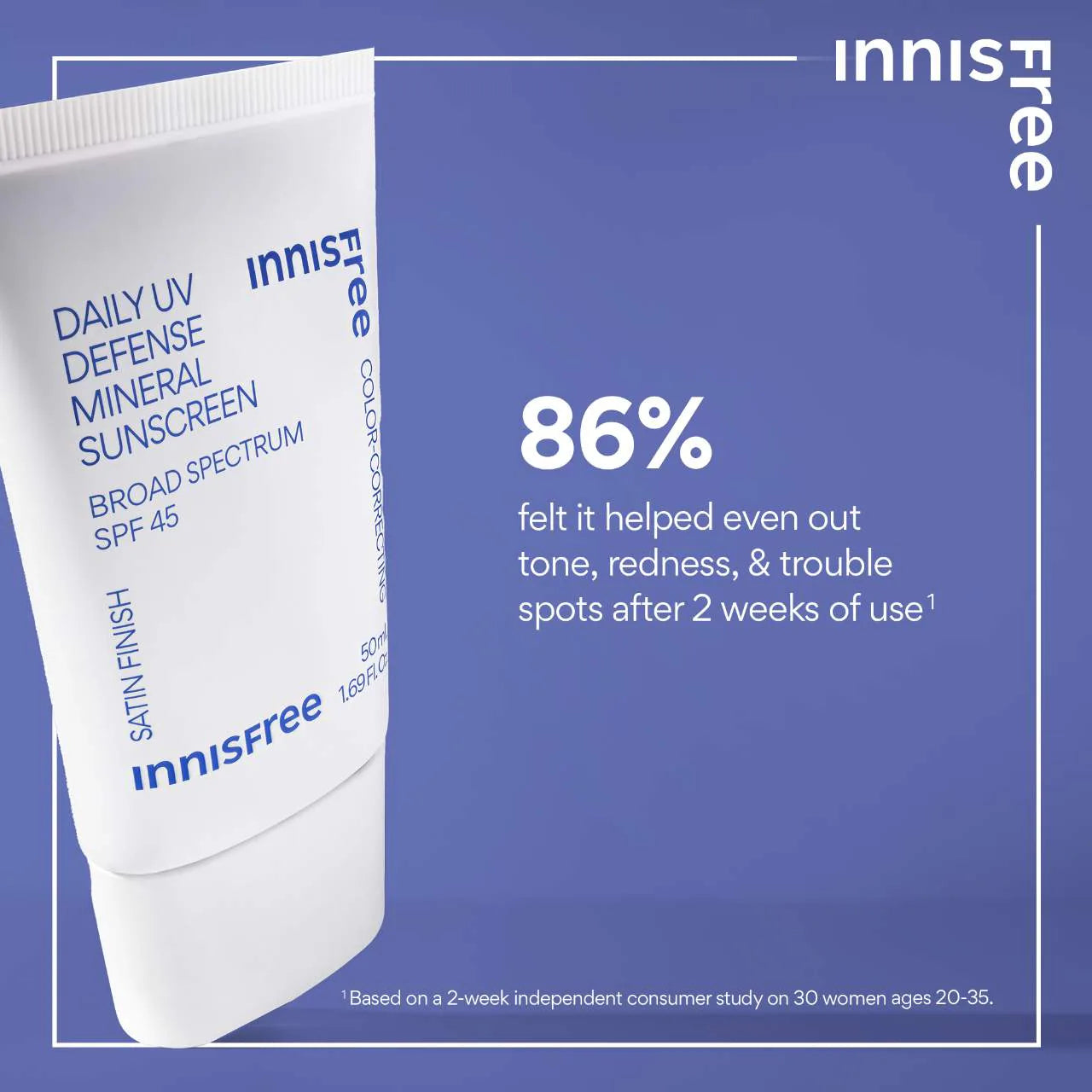 *PREORDEN: Daily UV Defense Mineral Sunscreen Broad Spectrum SPF 45 - innisfree / Protector solar mineral calma, protege y neutraliza rojeces