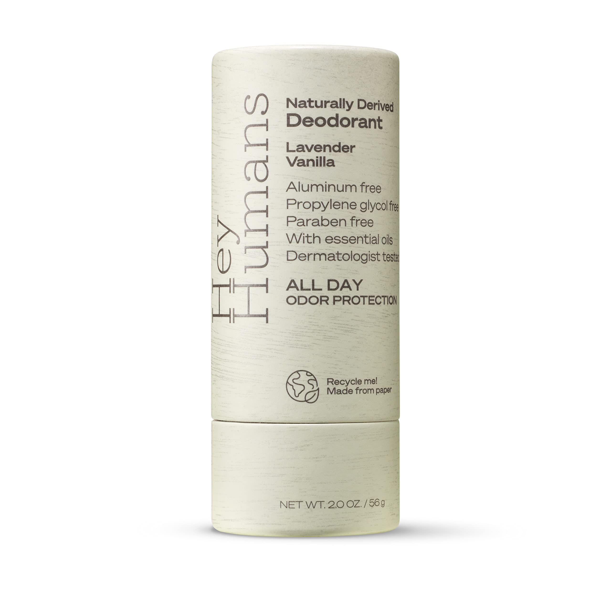 Natural Derived Deodorant Lavander Vanilla - Hey Humans / Desodorante libre de parabenos y aluminio