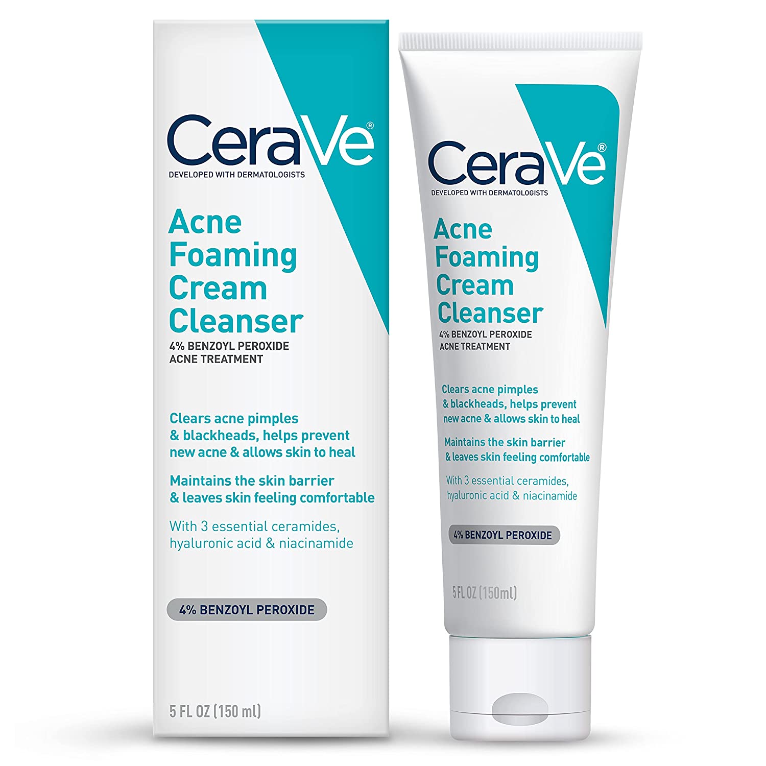 Acne Foaming Cream Cleanser - CeraVe / Limpiador contra el acné – Uhlala  Beauty