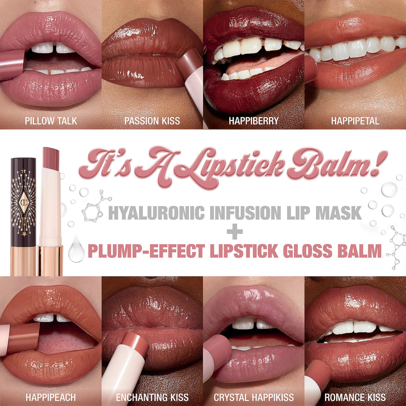 *PREORDEN: Hyaluronic Happikiss Lipstick Balm - Charlotte Tilbury / Bálsamo labial con color