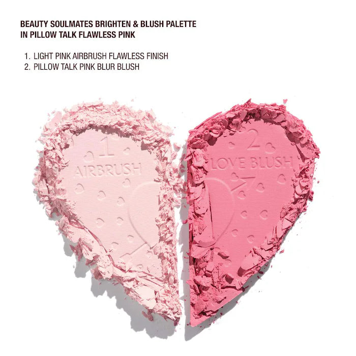 Pillow Talk Beauty Soulmates Airbrush Flawless Finish Brightening and Blush Powder Palette - Charlotte Tilbury