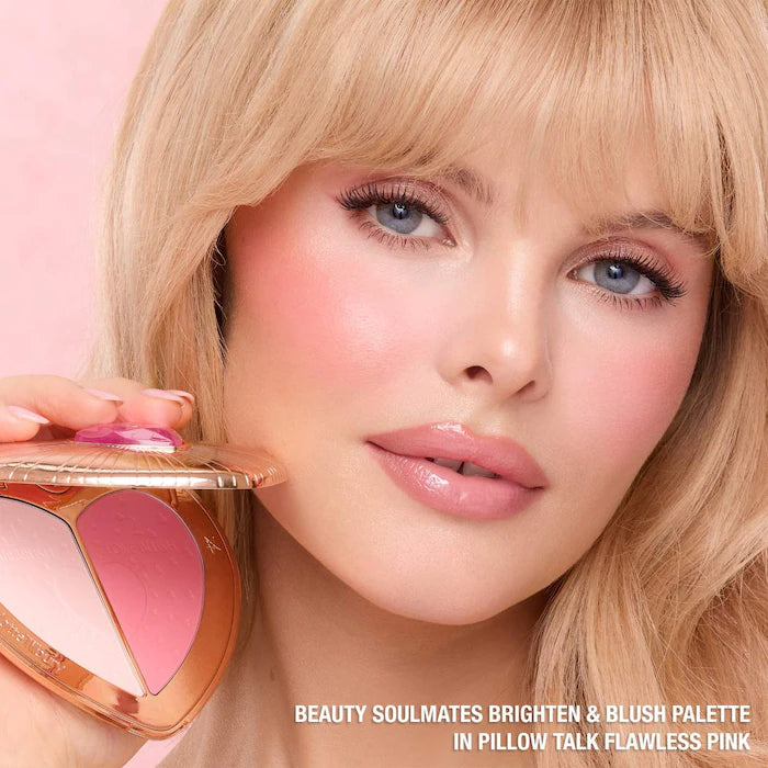 Pillow Talk Beauty Soulmates Airbrush Flawless Finish Brightening and Blush Powder Palette - Charlotte Tilbury