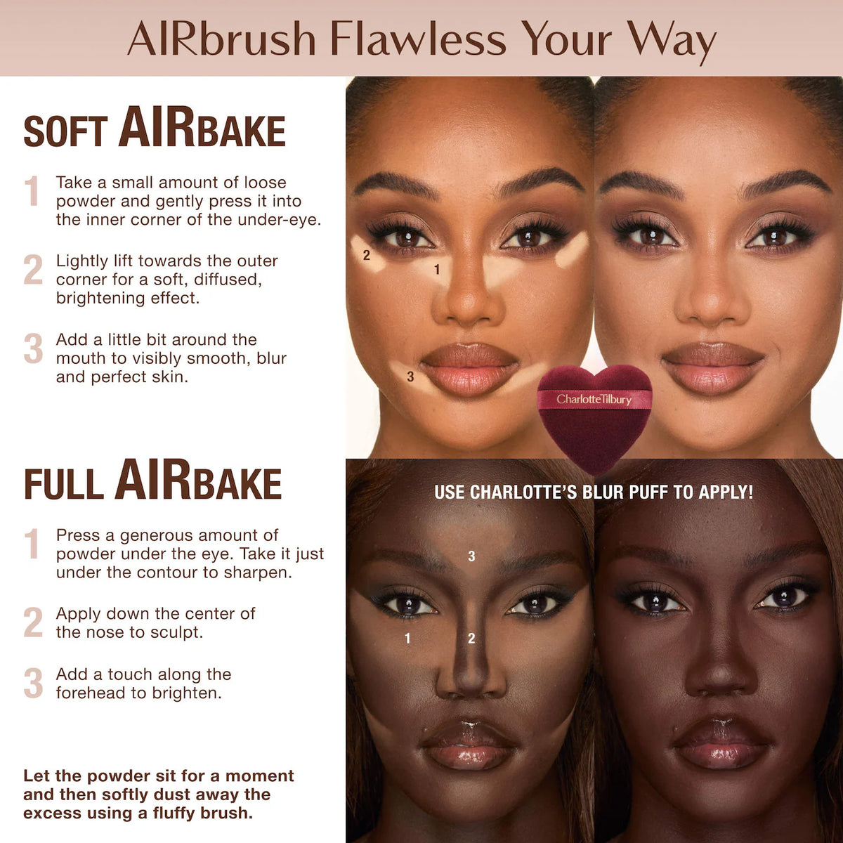 *PREORDEN: Airbrush Flawless Blur Puff Duo - Charlotte Tilbury / Set de borla