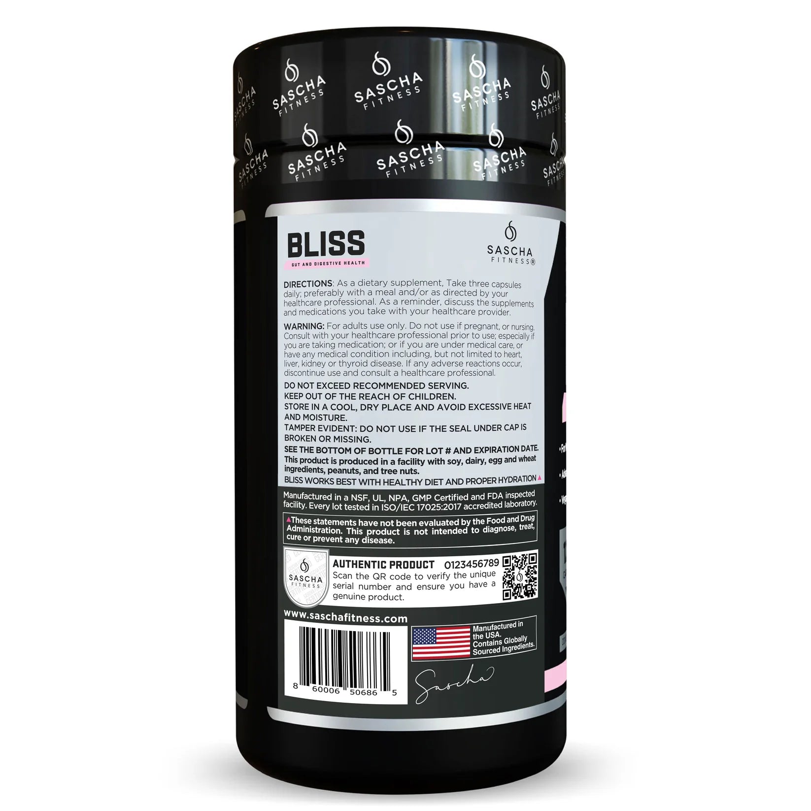 BLISS Gut And Digestive Health - Sascha Fitness / Apoyo para la salud intestinal