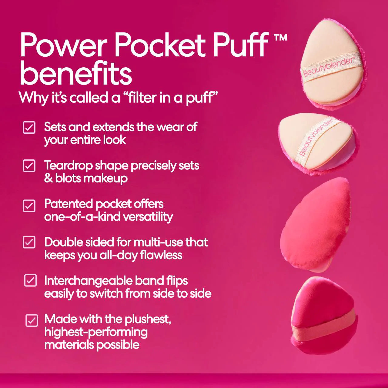 POWER POCKET PUFF™ Dual-Sided Powder Puff for Setting and Baking - beautyblender / Borla para polvo