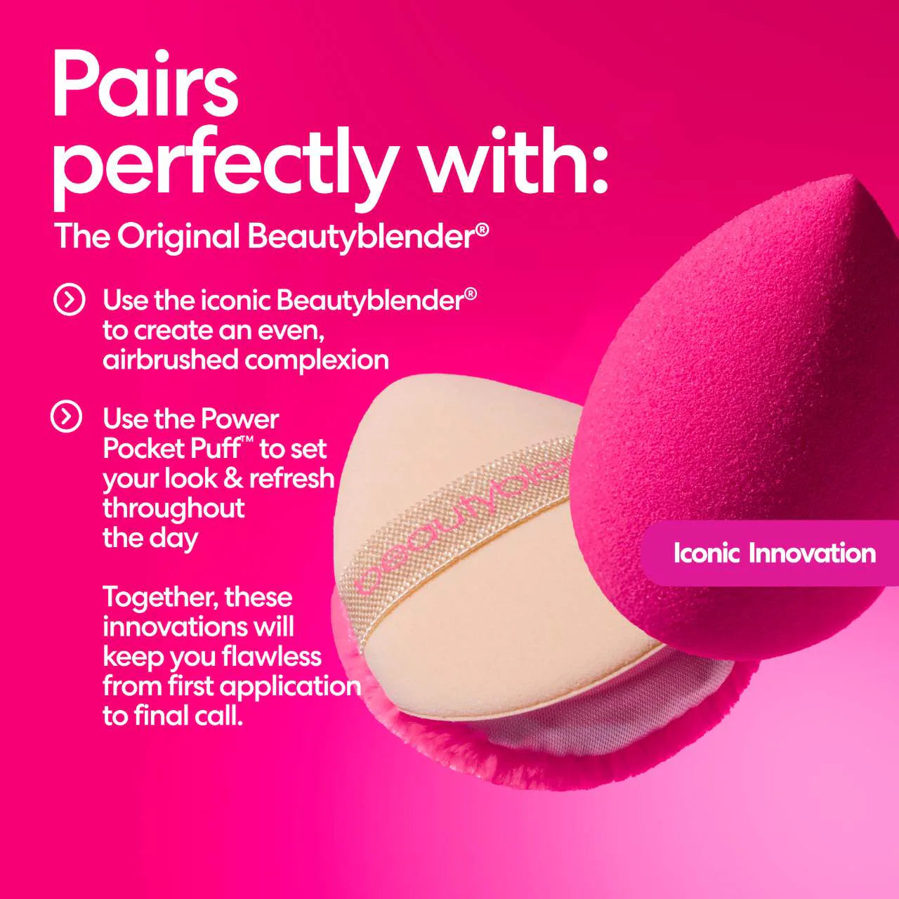 POWER POCKET PUFF™ Dual-Sided Powder Puff for Setting and Baking - beautyblender / Borla para polvo