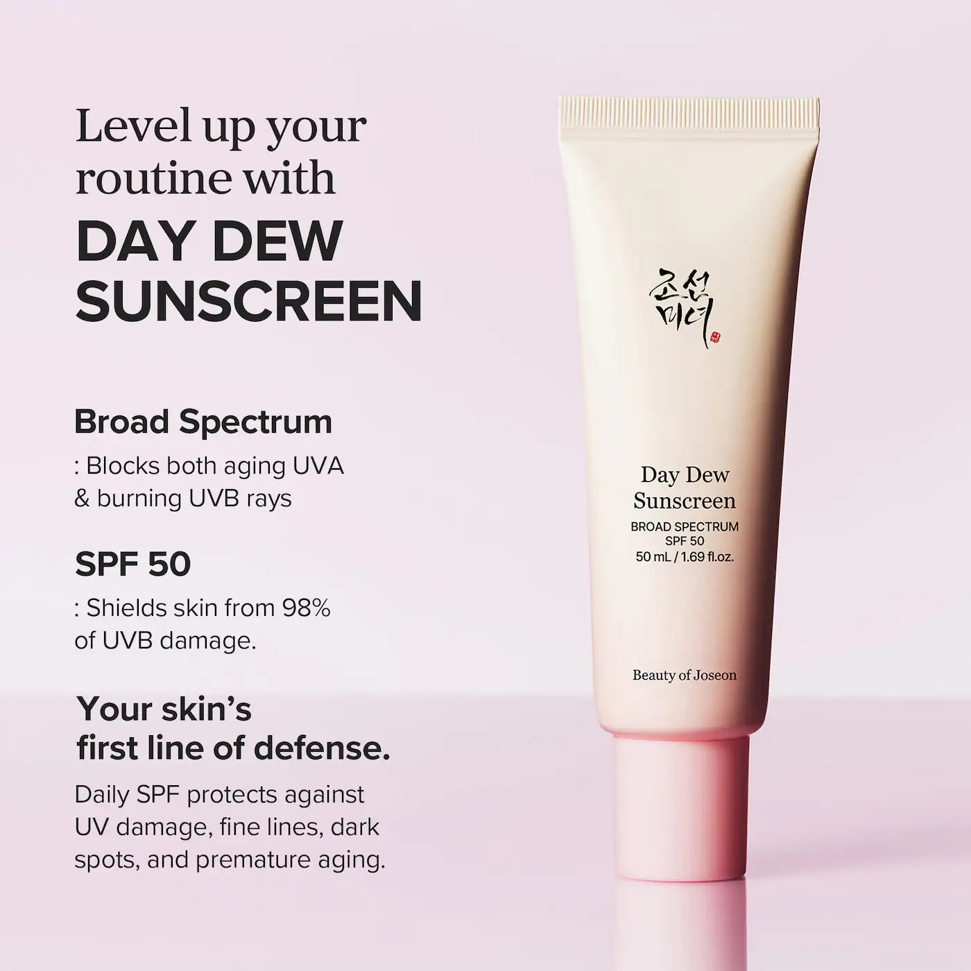 Day Dew Sunscreen Lightweight SPF 50 - 50ml / Beauty of Joseon / Protector solar acabado transparente, no grasoso