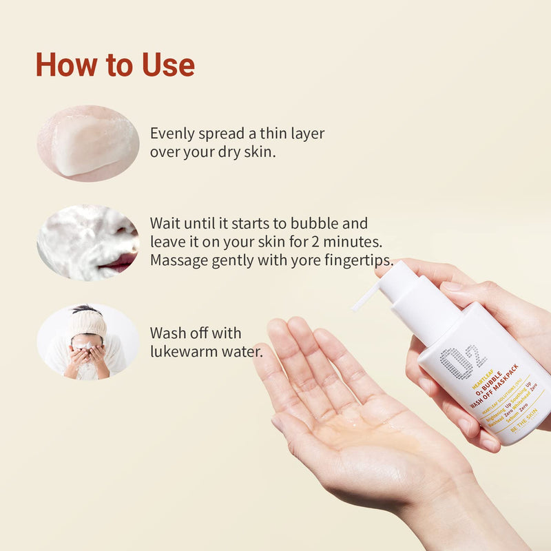 Heartleaft O2 Bubble Wash Off Mask Pack - BE THE SKIN / Mascarilla facial de limpieza profunda en poros