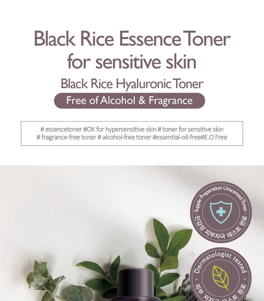 Black Rice Hyaluronic Toner For Sensitive Skin - Haruharu WONDER / Tónico ligero, hidratante y refrescante