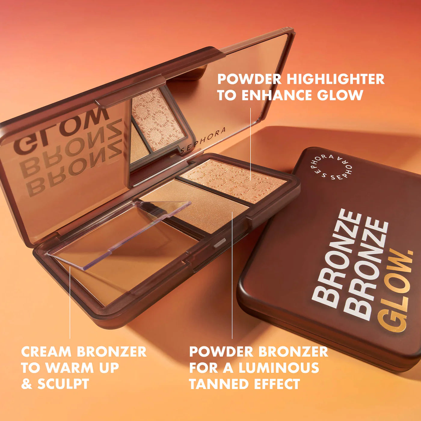 *PREODEN: Bronze Bronze Glow Face Palette - SEPHORA COLLECTION / Paleta de iluminador y bronzer en crema y polvo