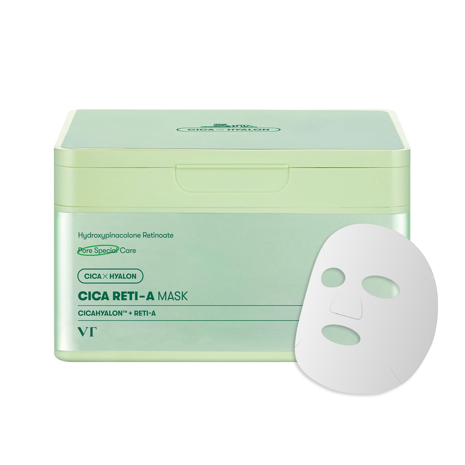 *PREORDEN: CICA Reti-A Daily Mask (30 pz) / VT COSMETICS - Mascarilla coreana diaria que cierra y reafirma los poros para textura de piel suave
