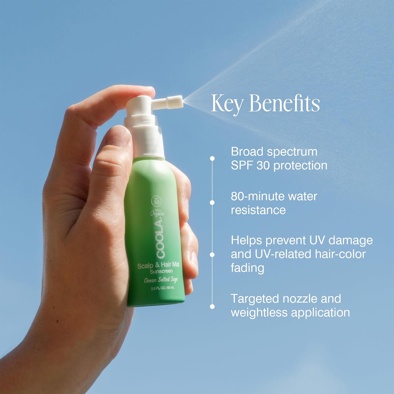 *PREORDEN: Organic Scalp Spray & Hair Sunscreen Mist with SPF 30 - coola / Protector solar para el cuero cabelludo