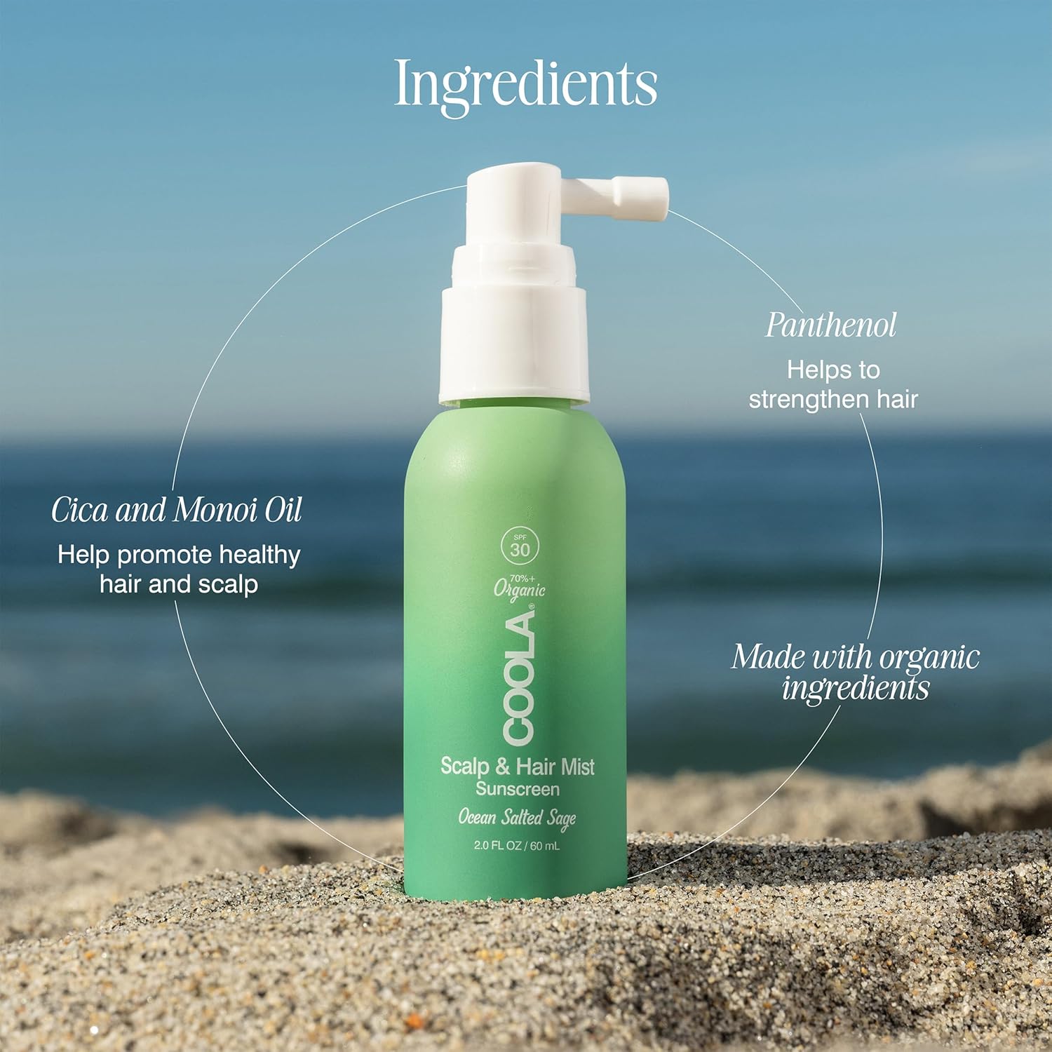 *PREORDEN: Organic Scalp Spray & Hair Sunscreen Mist with SPF 30 - coola / Protector solar para el cuero cabelludo