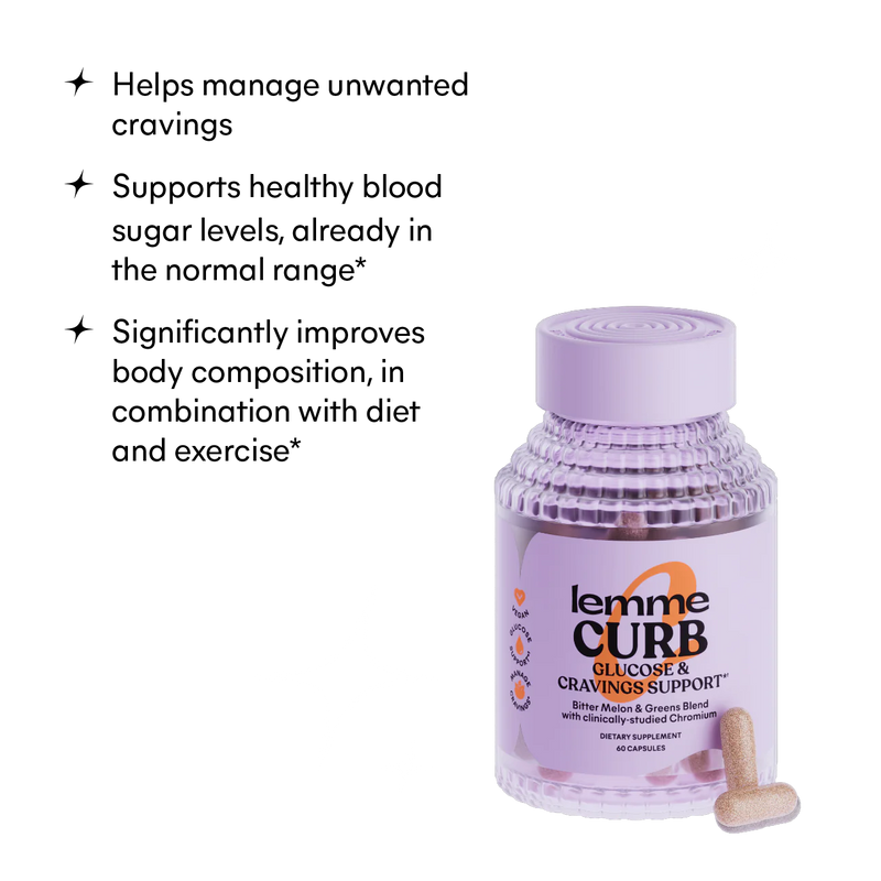 CURB Glucose & Cravings Support Capsules - lemme / Cápsulas apoyo a la glucosa y los antojos