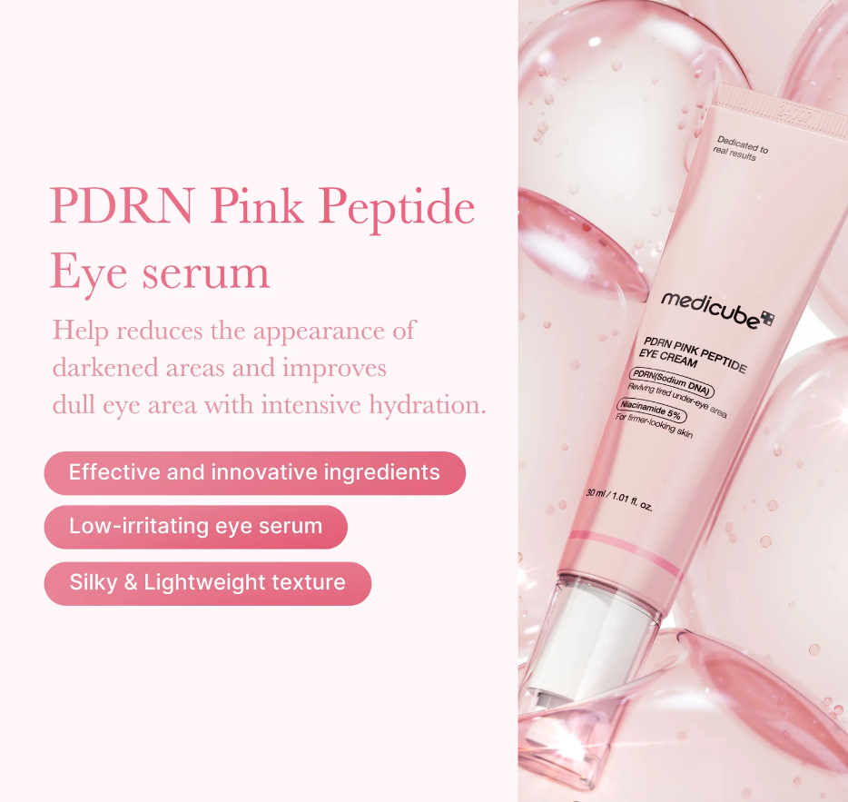 PDRN Pink Peptide Eye Cream - Medicube / Crema para el contorno de ojos de PDRN