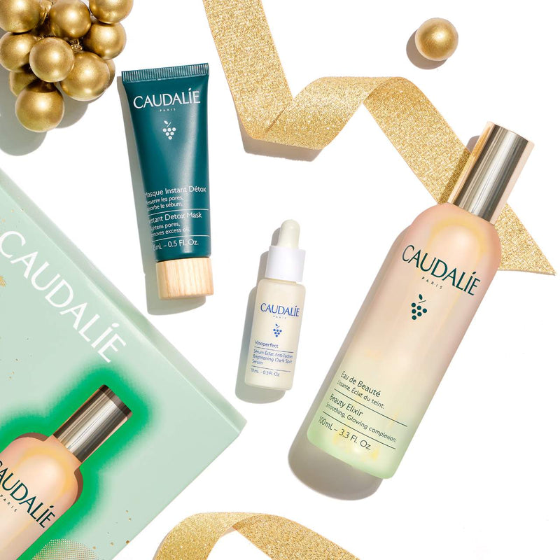*PREORDEN: Prep & Glow Best-Sellers - Caudalie / Set de mascarilla, elixir y suero