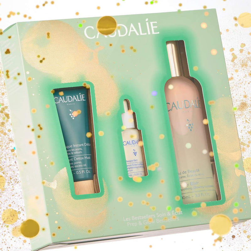 *PREORDEN: Prep & Glow Best-Sellers - Caudalie / Set de mascarilla, elixir y suero