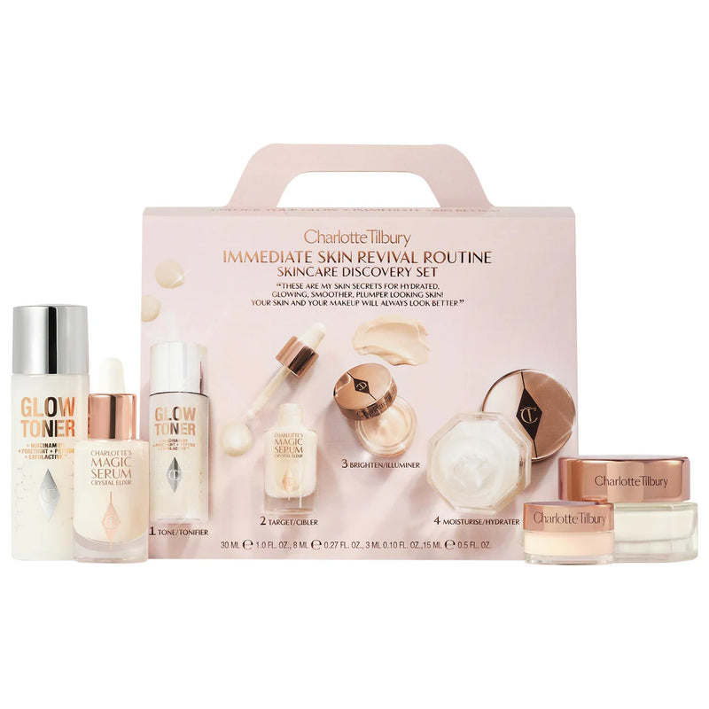Immediate Skin Revival Routine Discovery Set - Charlotte Tilbury / Set 4 pzas rutina completa rostro