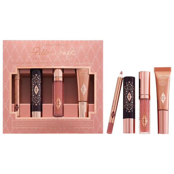 Pillow Talk Iconic Lip and Cheek Secrets Set - Charlotte Tilbury / Set 4 pzas labios y mejillas