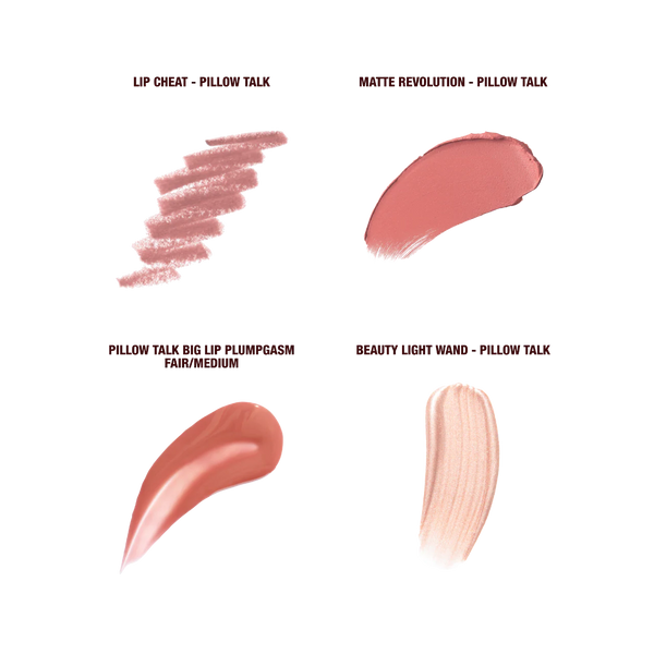 Pillow Talk Lip & Cheek Secrets Set - Charlotte Tilbury / Kit de 4 piezas para labios y mejillas